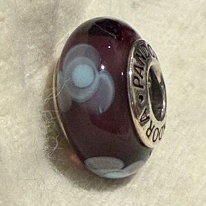 Pandora Sterling Silver Purple Murano Glass Charm